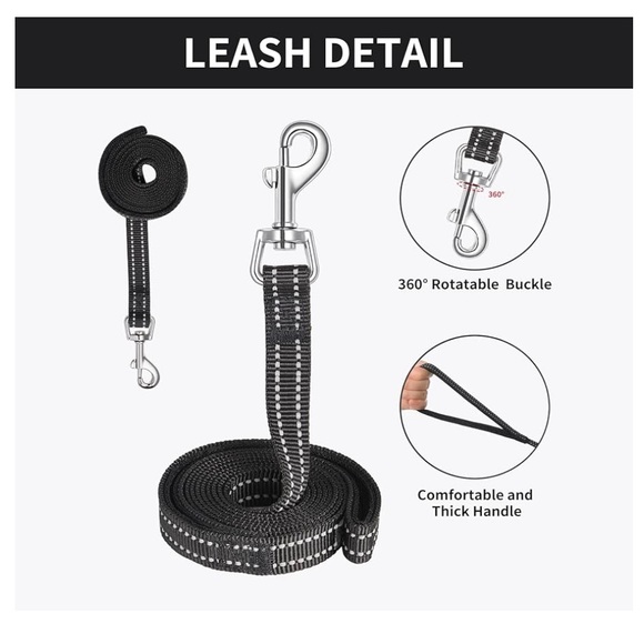 Black and Purple Dog Harness with Leash Set - Picture 7 of 10